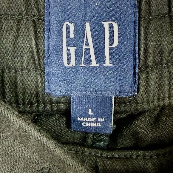 GAP Pull On Pant Pants Womens Large True Black Drawstring Elastic Slash Pockets - Picture 11 of 11
